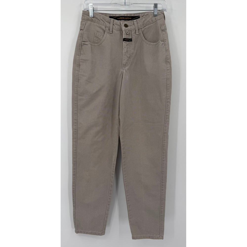 Marithe Francois Girbaud High Waisted Tapered Pants Taupe Gray Vintage 7/8 USA